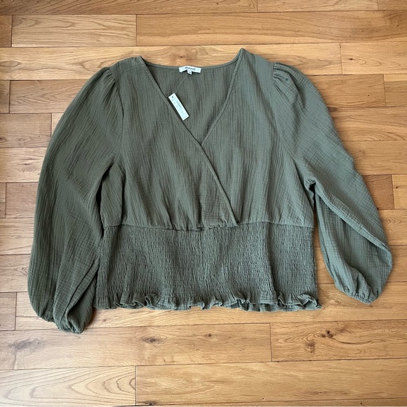 Madewell Julianne Smocked Top 2X NWT - Picture 4 of 10